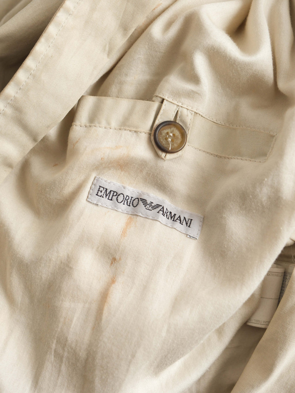 1990s ARMANI CREAM EMPORIO/ LEATHER JACKET