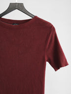 1990s ARMANI CROCHET / KNIT BURGUNDY JEANS T-SHIRT