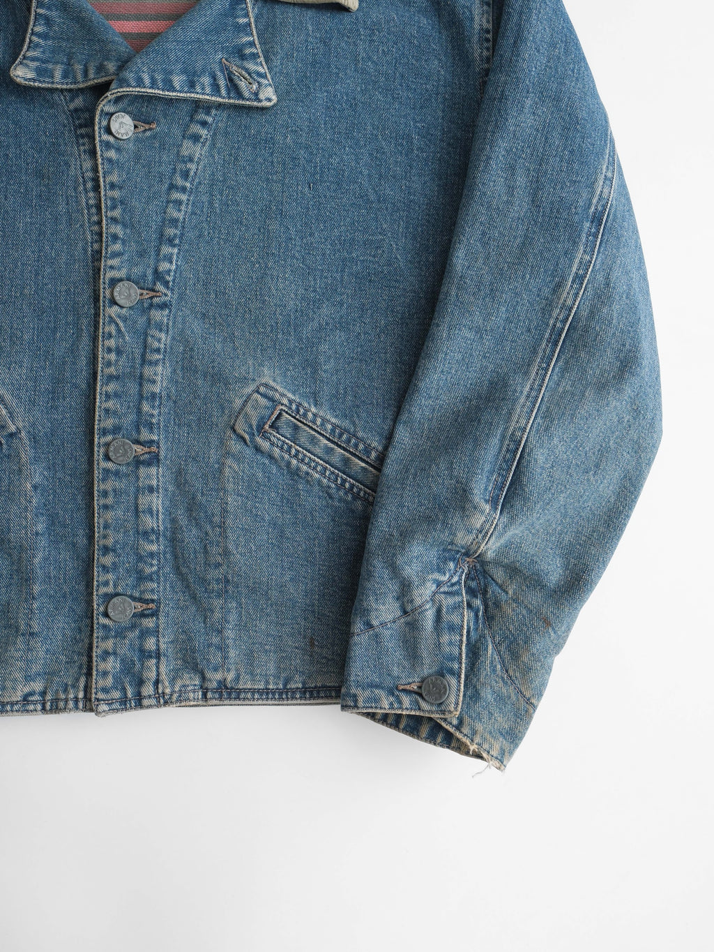 1990s ARMANI DENIM JEANS/ CORDUROY NECK JACKET