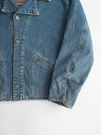 1990s ARMANI DENIM JEANS/ CORDUROY NECK JACKET