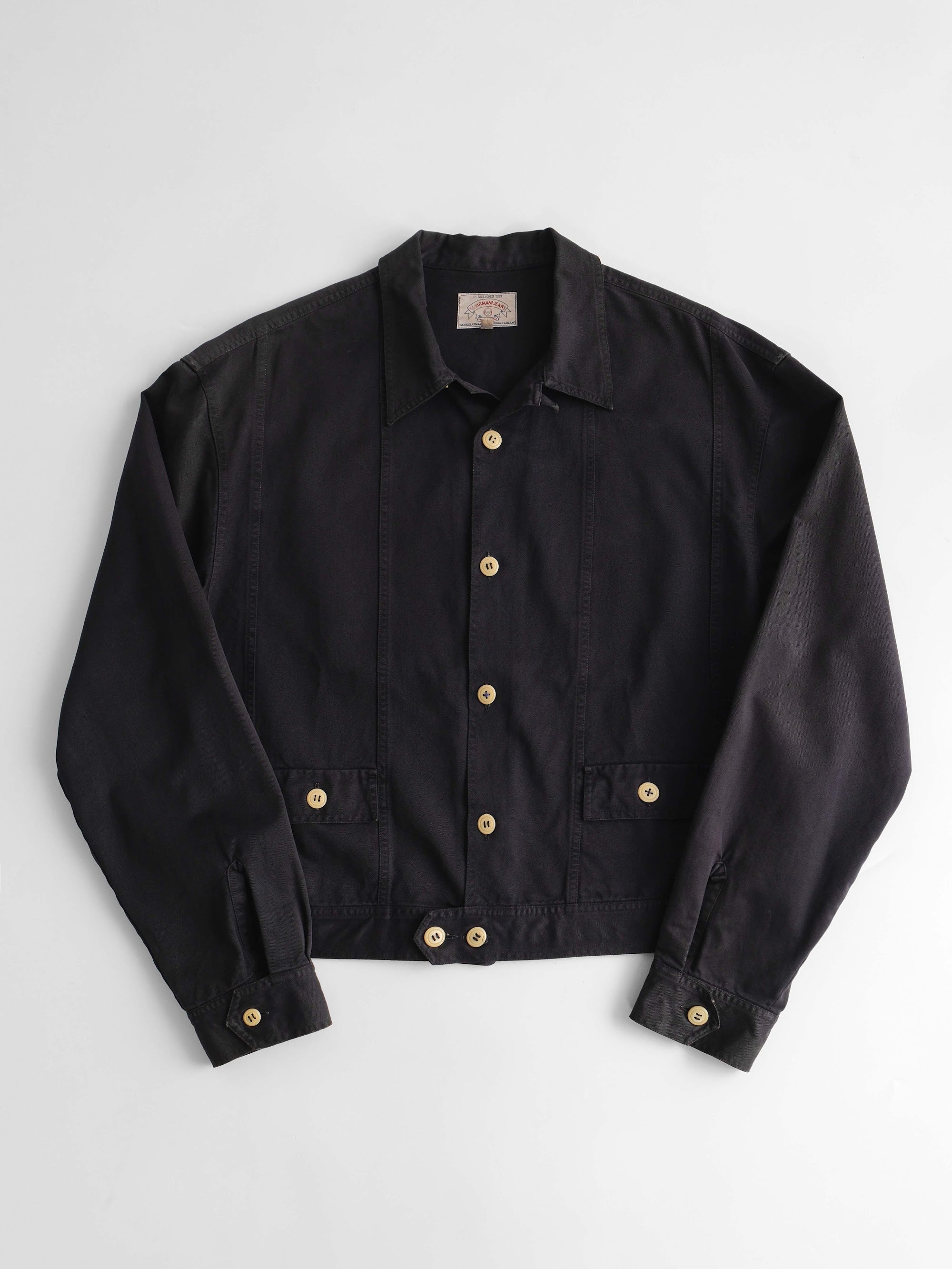 1990s "ARMANI JEANS" NAVY WORK JACKET