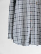 1990s ARMANI PLAID / TARTAN GREY JEANS/ FLANNEL LS SHIRT