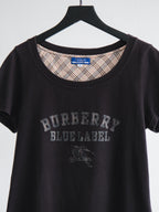 1990s BURBERRY BLACK BLUE LABEL T-SHIRT