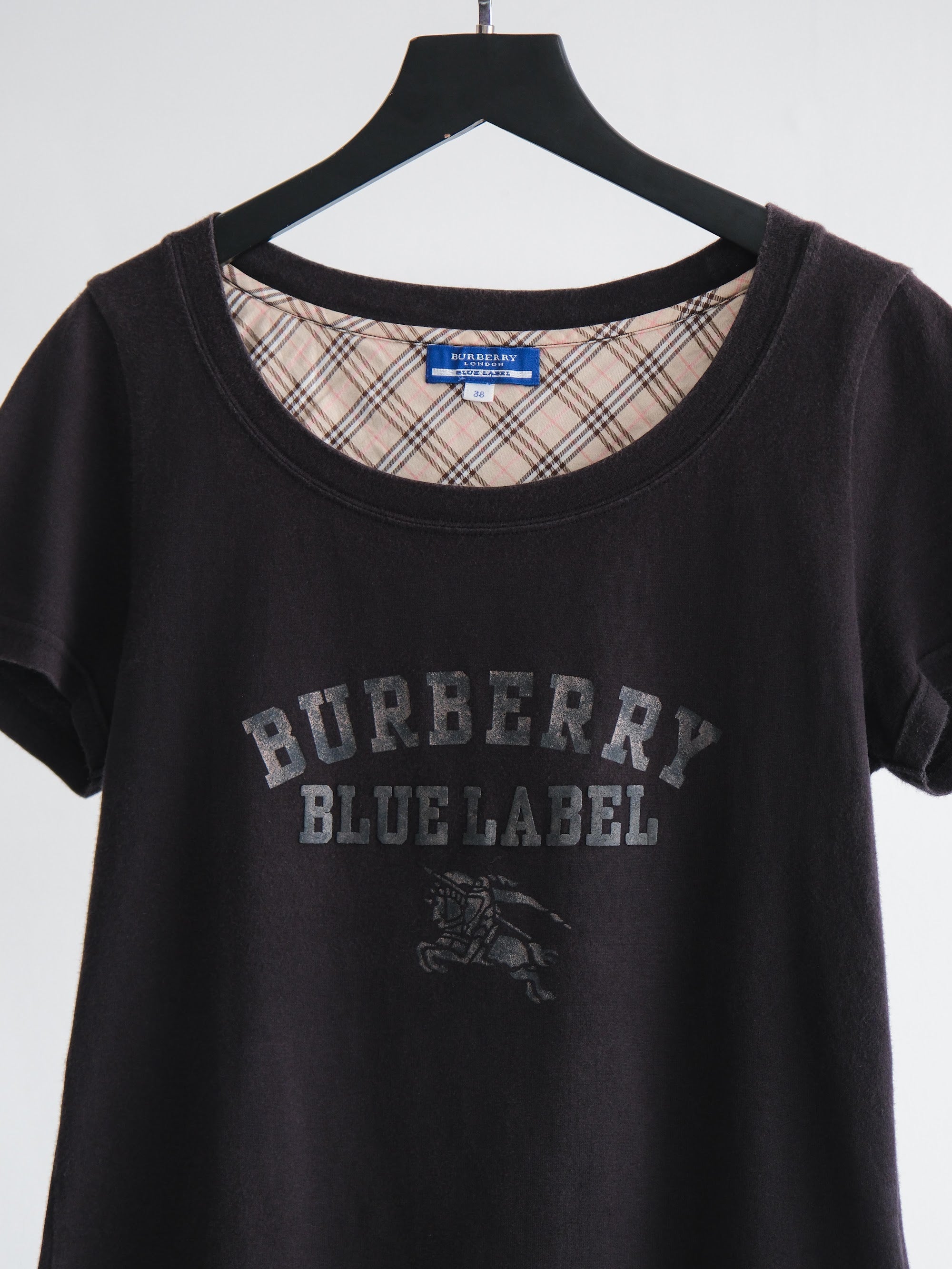 1990s BURBERRY BLACK BLUE LABEL T-SHIRT