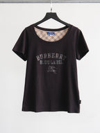 1990s BURBERRY BLACK BLUE LABEL T-SHIRT