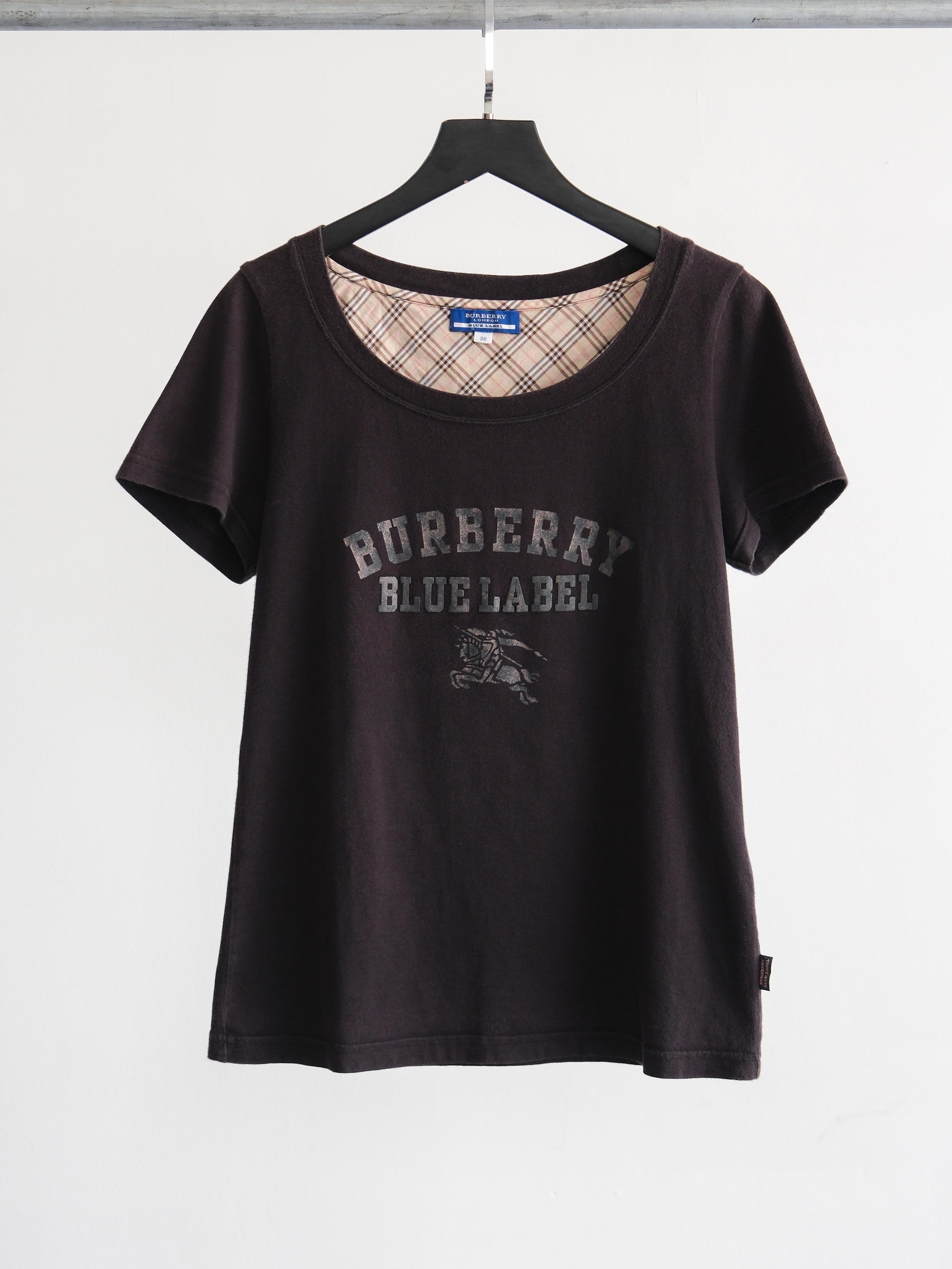 1990s BURBERRY BLACK BLUE LABEL T-SHIRT