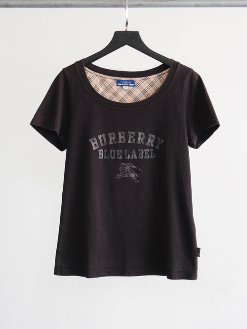 1990s BURBERRY BLACK BLUE LABEL T-SHIRT