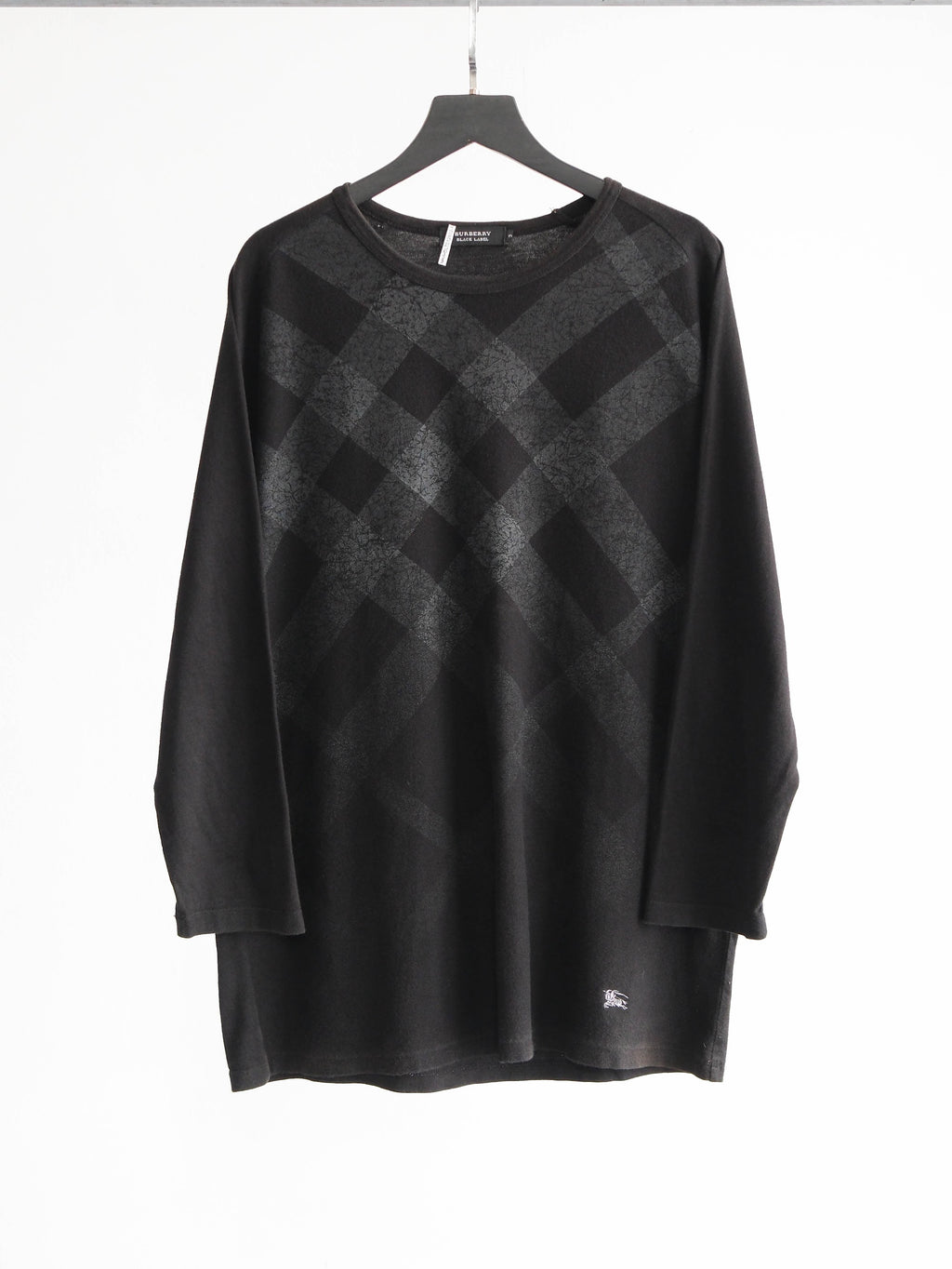1990s BURBERRY PLAID / TARTAN BLACK BLACK LABEL LS T-SHIRT