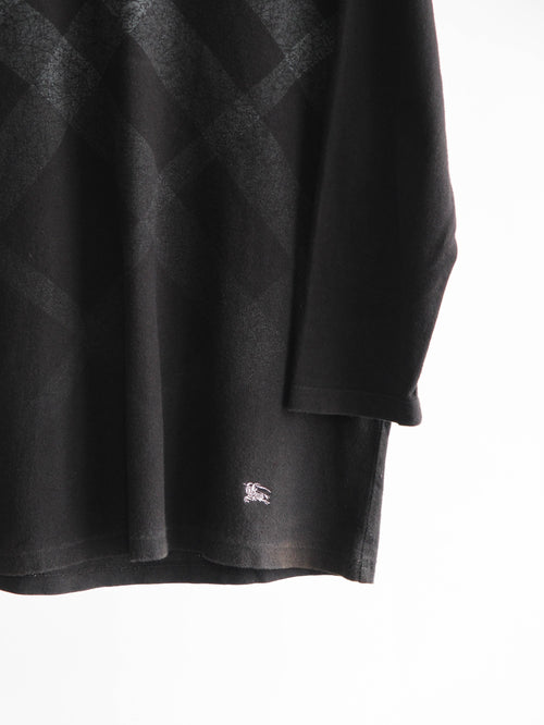 1990s BURBERRY PLAID / TARTAN BLACK BLACK LABEL LS T-SHIRT