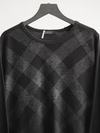 1990s BURBERRY PLAID / TARTAN BLACK BLACK LABEL LS T-SHIRT