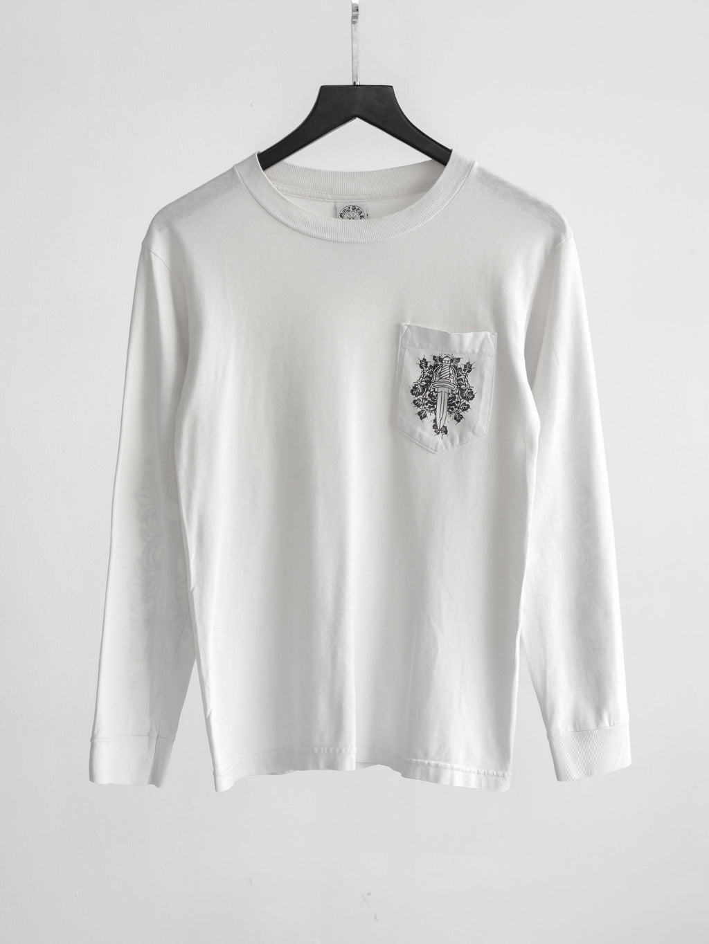 1990s CHROME HEARTS WHITE DOUBLE FLORAL LS T-SHIRT