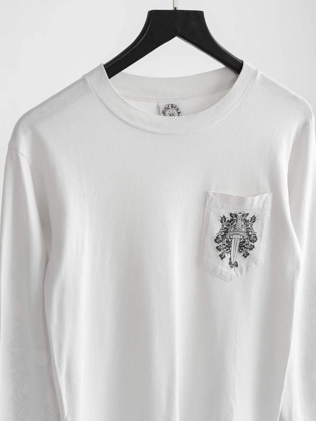 1990s CHROME HEARTS WHITE DOUBLE FLORAL LS T-SHIRT