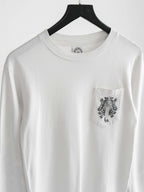 1990s CHROME HEARTS WHITE DOUBLE FLORAL LS T-SHIRT