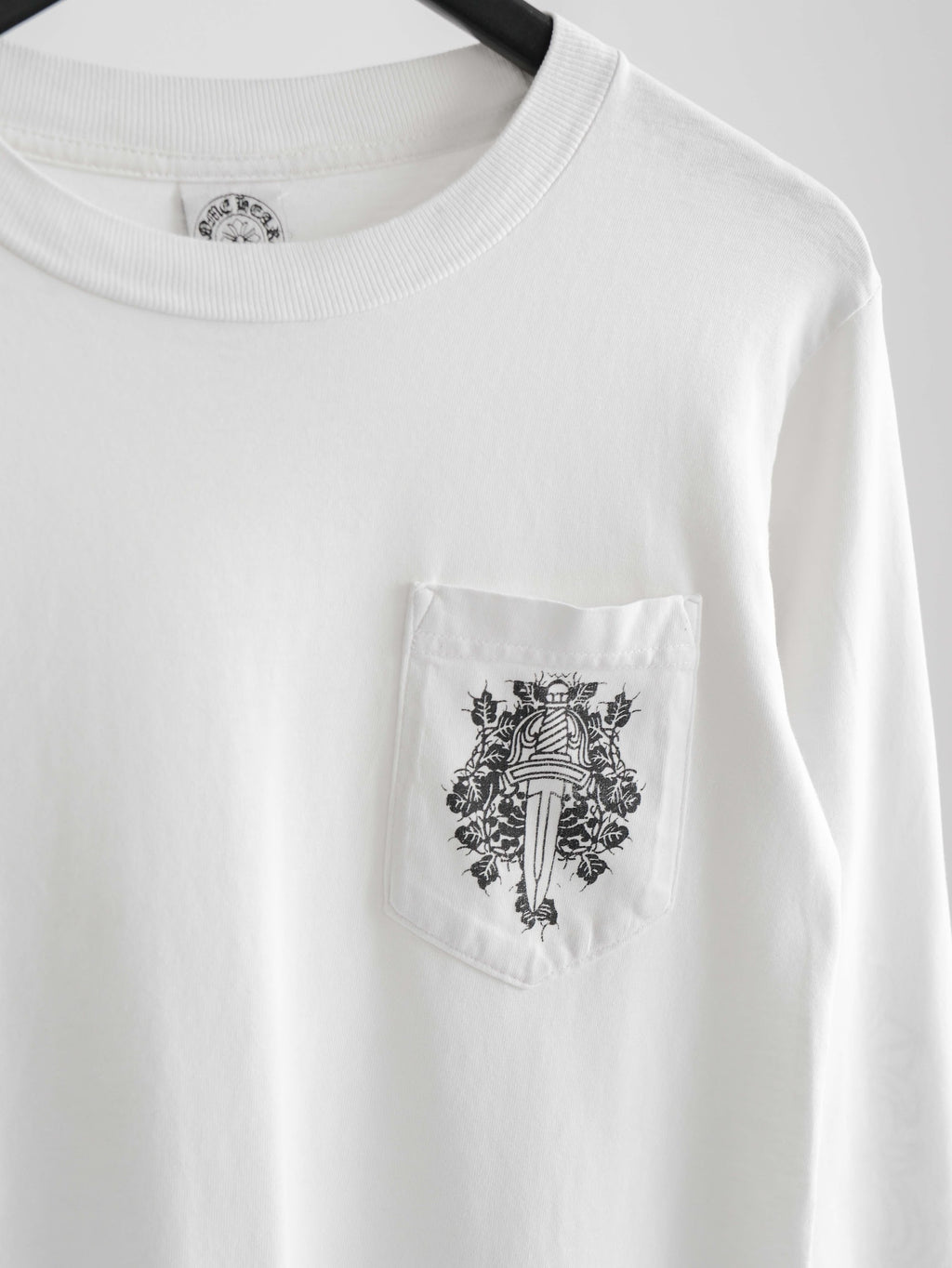 1990s CHROME HEARTS WHITE DOUBLE FLORAL LS T-SHIRT