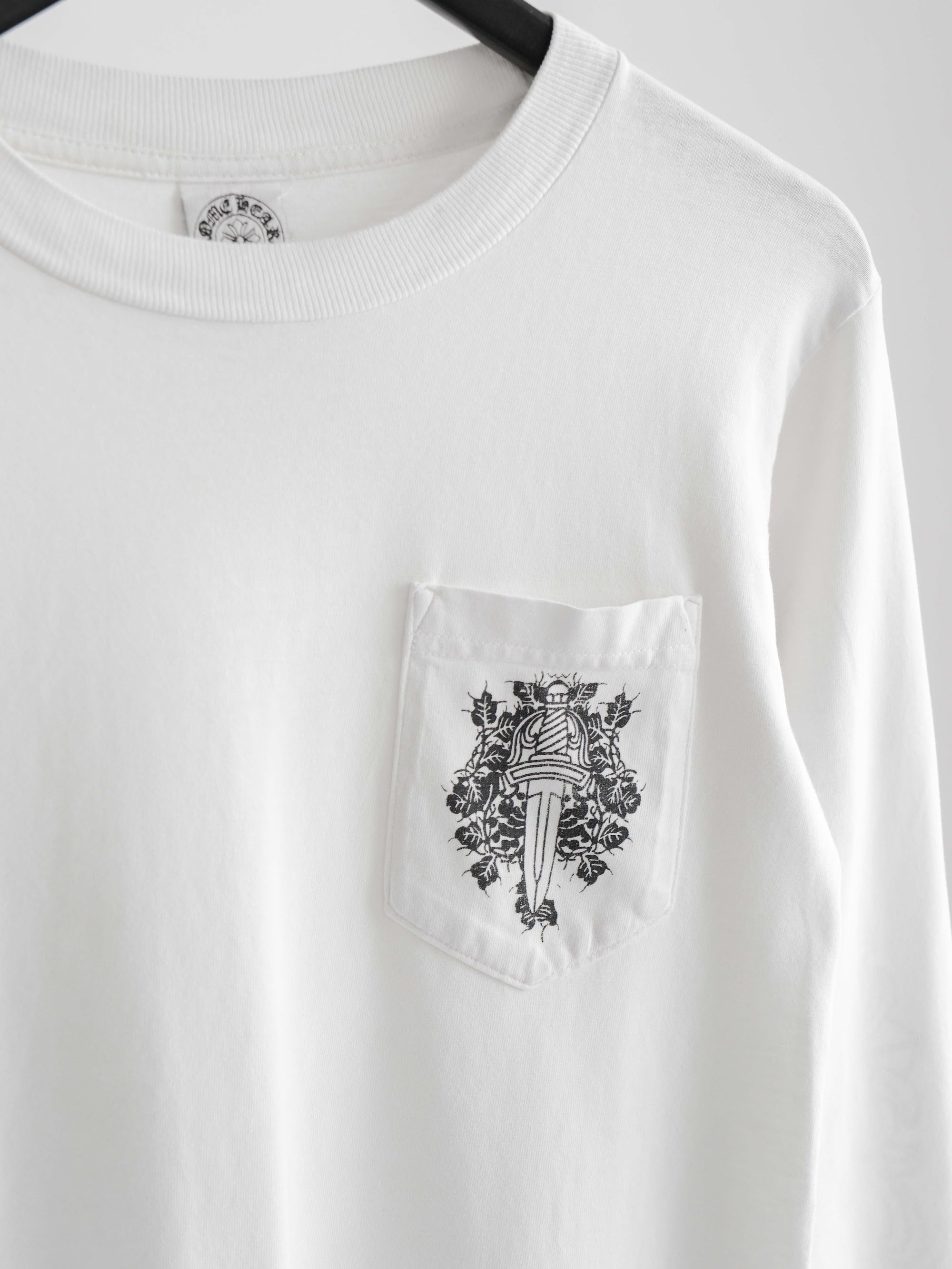 1990s CHROME HEARTS WHITE DOUBLE FLORAL LS T-SHIRT
