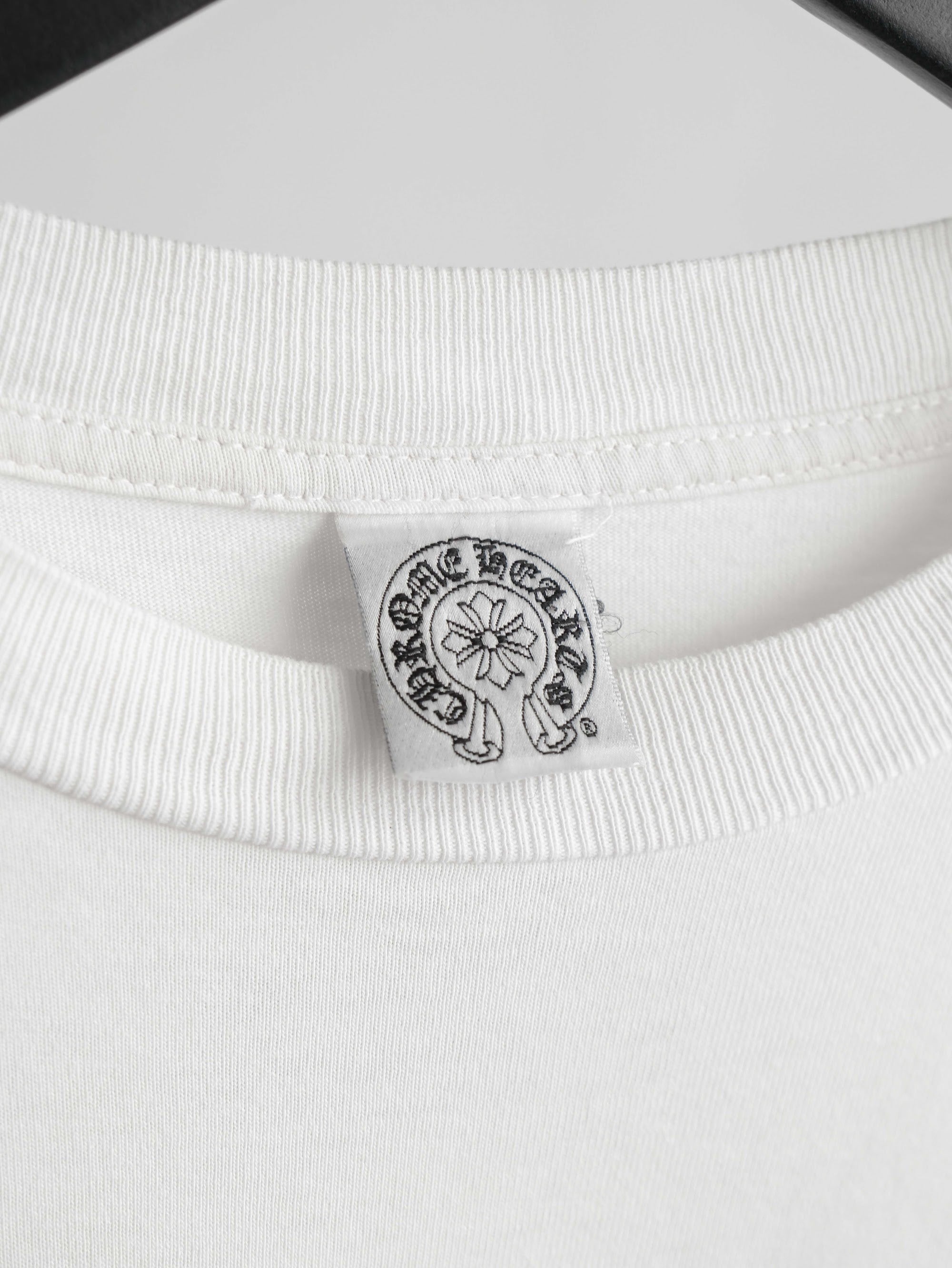 1990s CHROME HEARTS WHITE DOUBLE FLORAL LS T-SHIRT