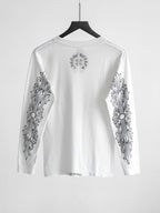 1990s CHROME HEARTS WHITE DOUBLE FLORAL LS T-SHIRT