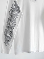 1990s CHROME HEARTS WHITE DOUBLE FLORAL LS T-SHIRT