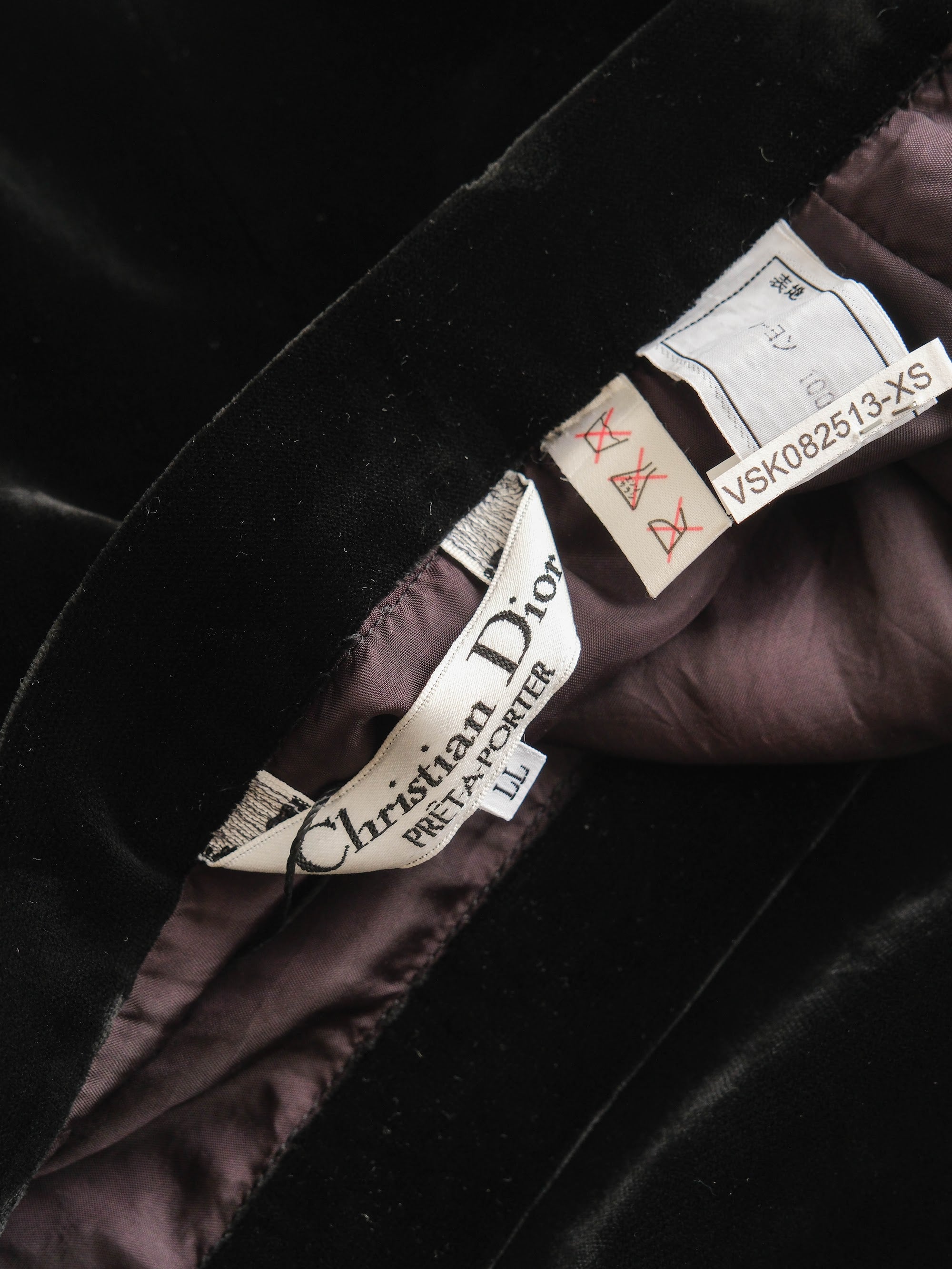 1990s DIOR BLACK VELVET SKIRT