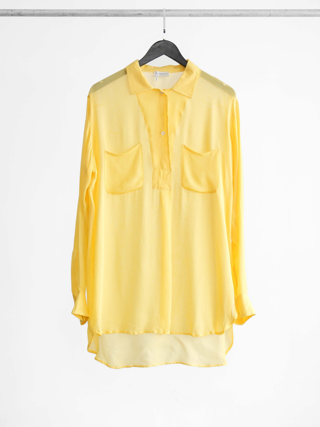 1990s DRIES VAN NOTEN MESH / NET YELLOW LS SHIRT