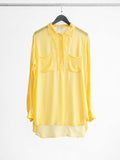 1990s DRIES VAN NOTEN MESH / NET YELLOW LS SHIRT