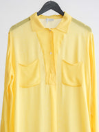 1990s DRIES VAN NOTEN MESH / NET YELLOW LS SHIRT