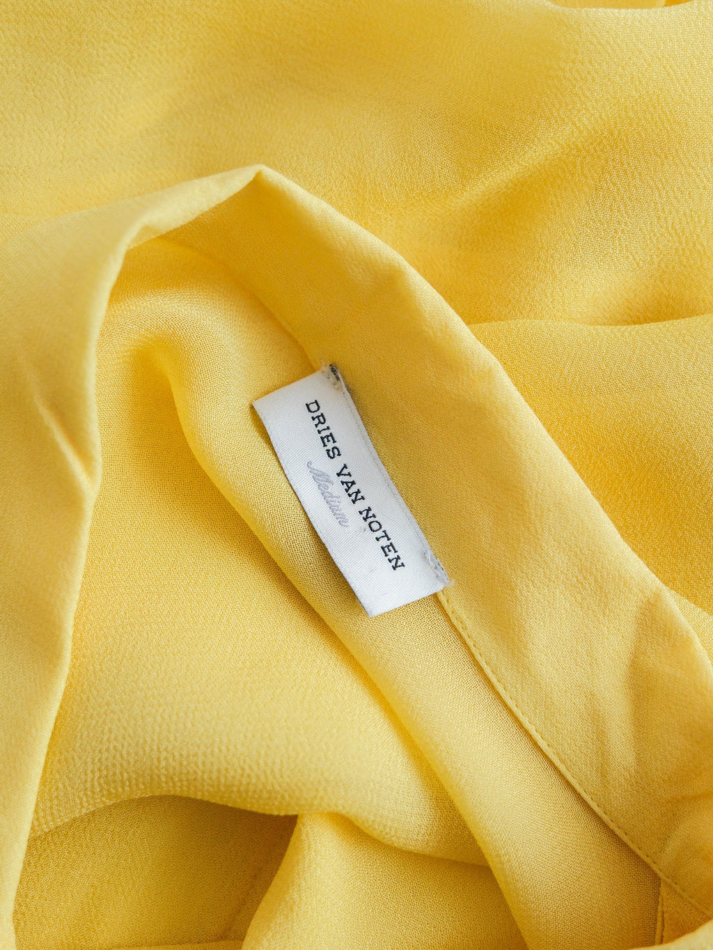 1990s DRIES VAN NOTEN MESH / NET YELLOW LS SHIRT