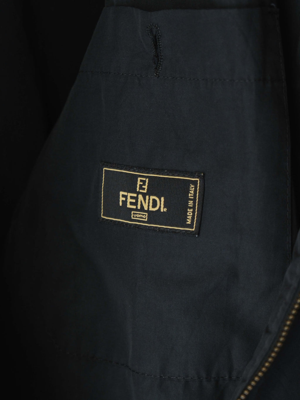 1990s FENDI BLACK MADE IN ITALY BOMBER JACKET