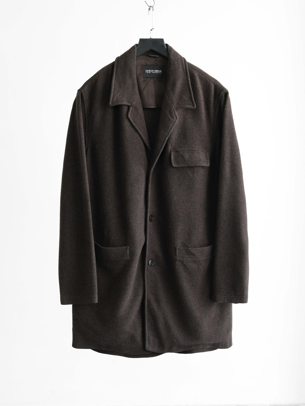 1990s GIORGIO ARMANI BROWN WOOL COAT