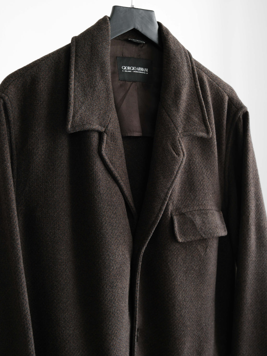 1990s GIORGIO ARMANI BROWN WOOL COAT