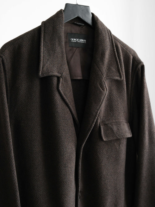 1990s GIORGIO ARMANI BROWN WOOL COAT
