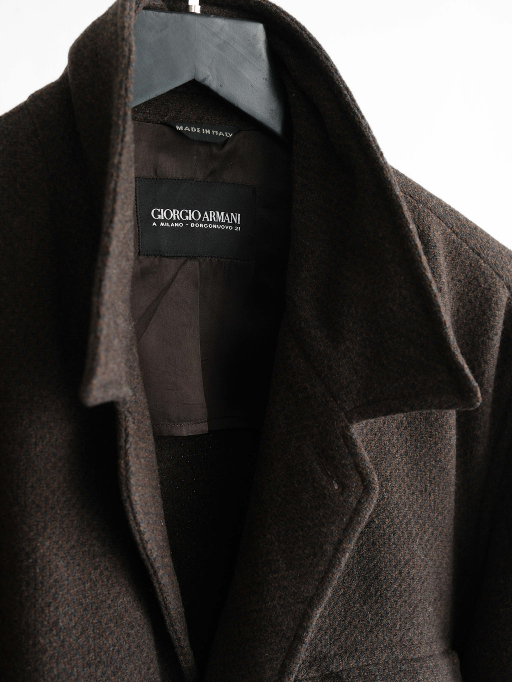 1990s GIORGIO ARMANI BROWN WOOL COAT