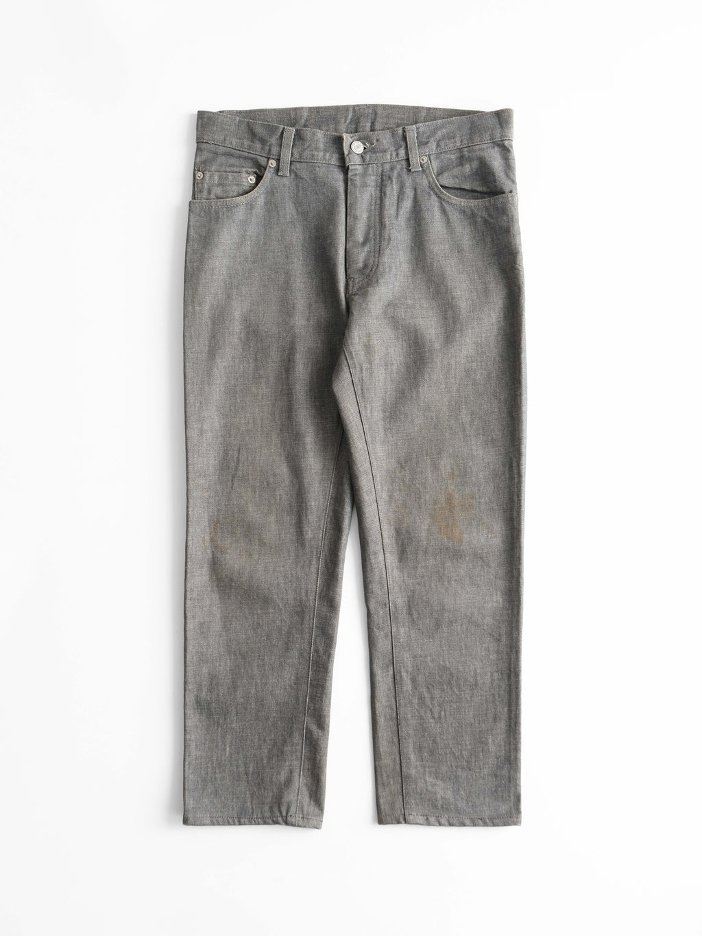 1990s HELMUT LANG GREY RUNWAY RAW DENIM JEANS