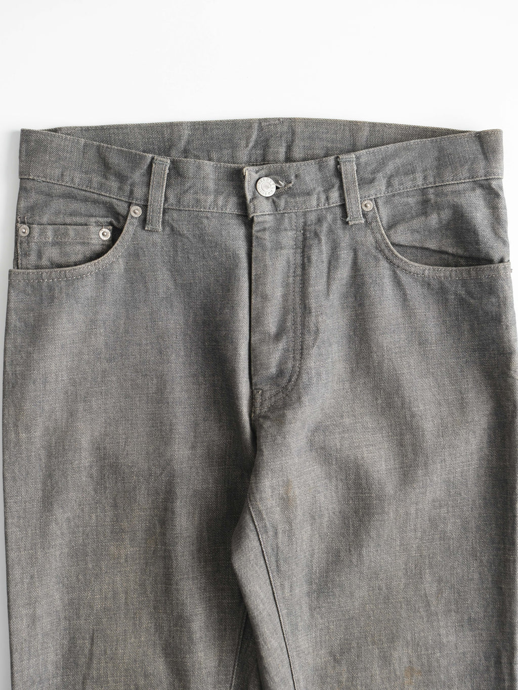 1990s HELMUT LANG GREY RUNWAY RAW DENIM JEANS