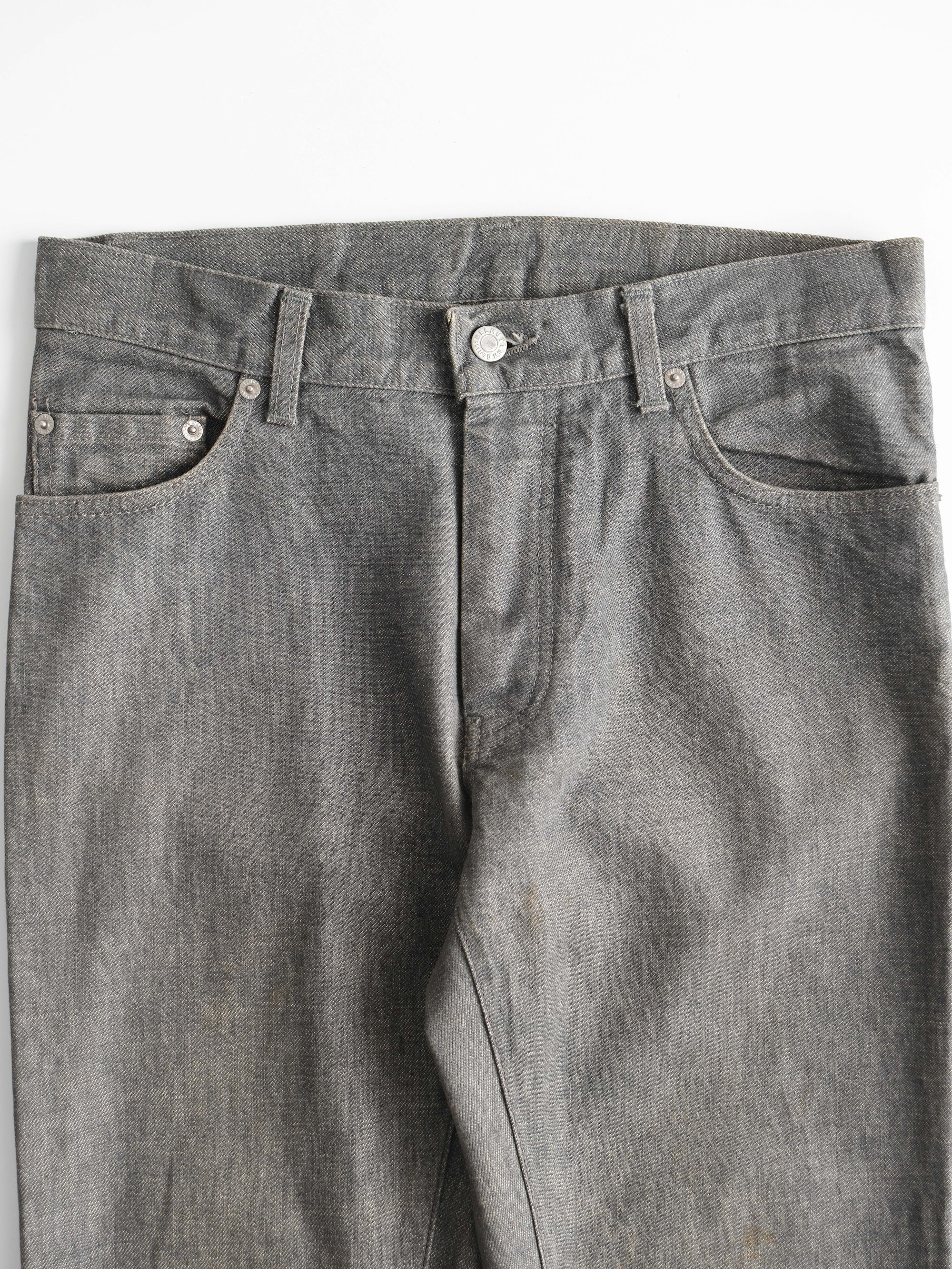 1990s HELMUT LANG GREY RUNWAY RAW DENIM JEANS