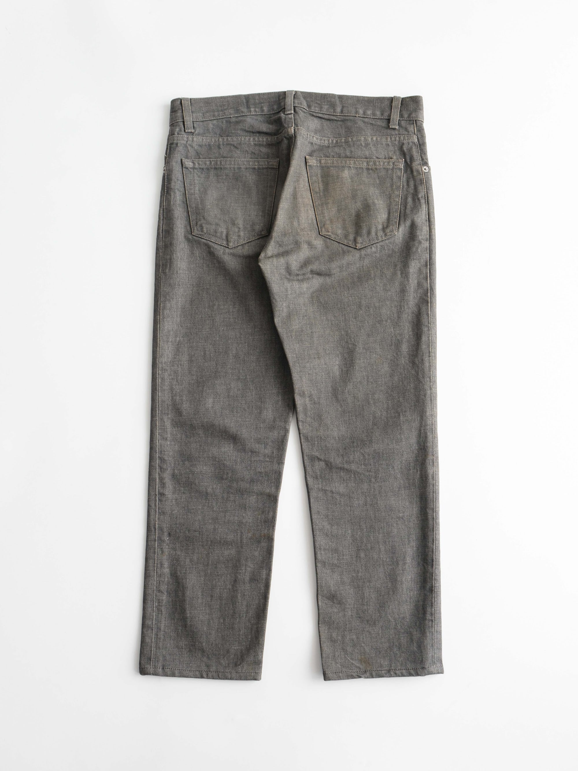 1990s HELMUT LANG GREY RUNWAY RAW DENIM JEANS