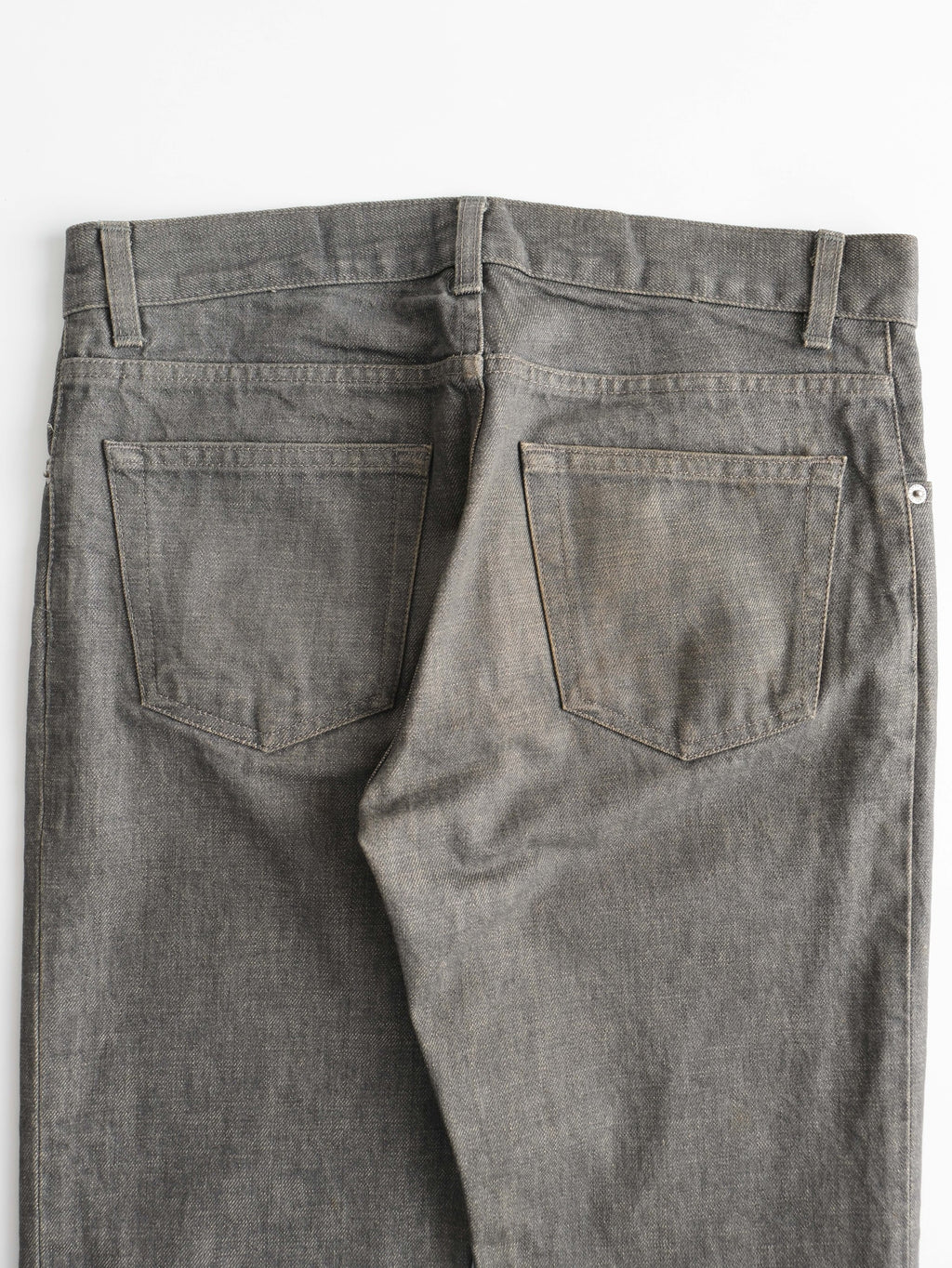 1990s HELMUT LANG GREY RUNWAY RAW DENIM JEANS