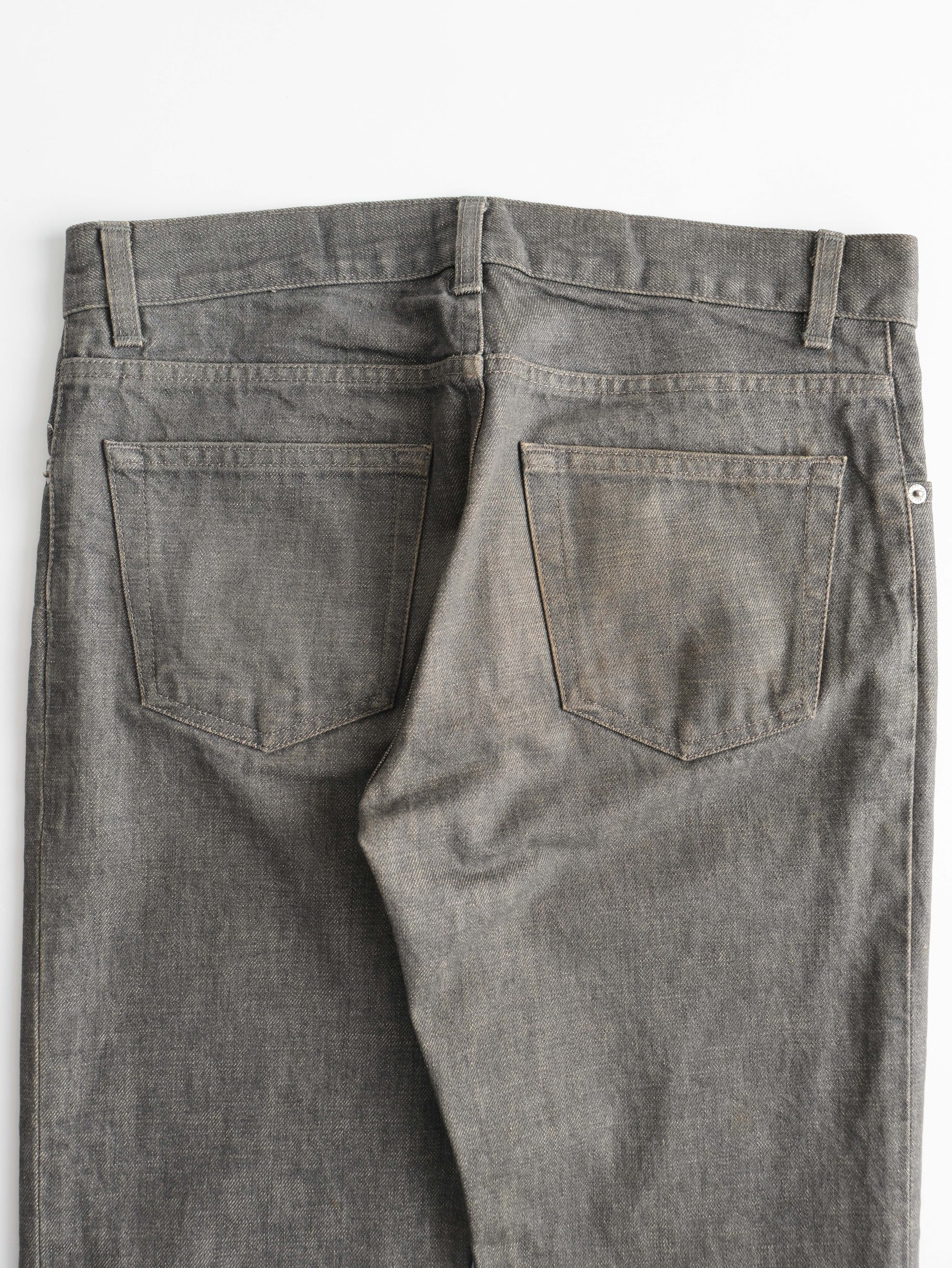 1990s HELMUT LANG GREY RUNWAY RAW DENIM JEANS