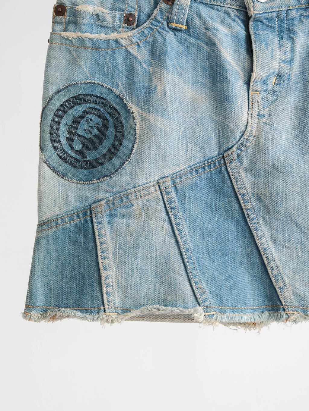1990s HYSTERIC GLAMOUR PATCHWORK DENIM SKIRT