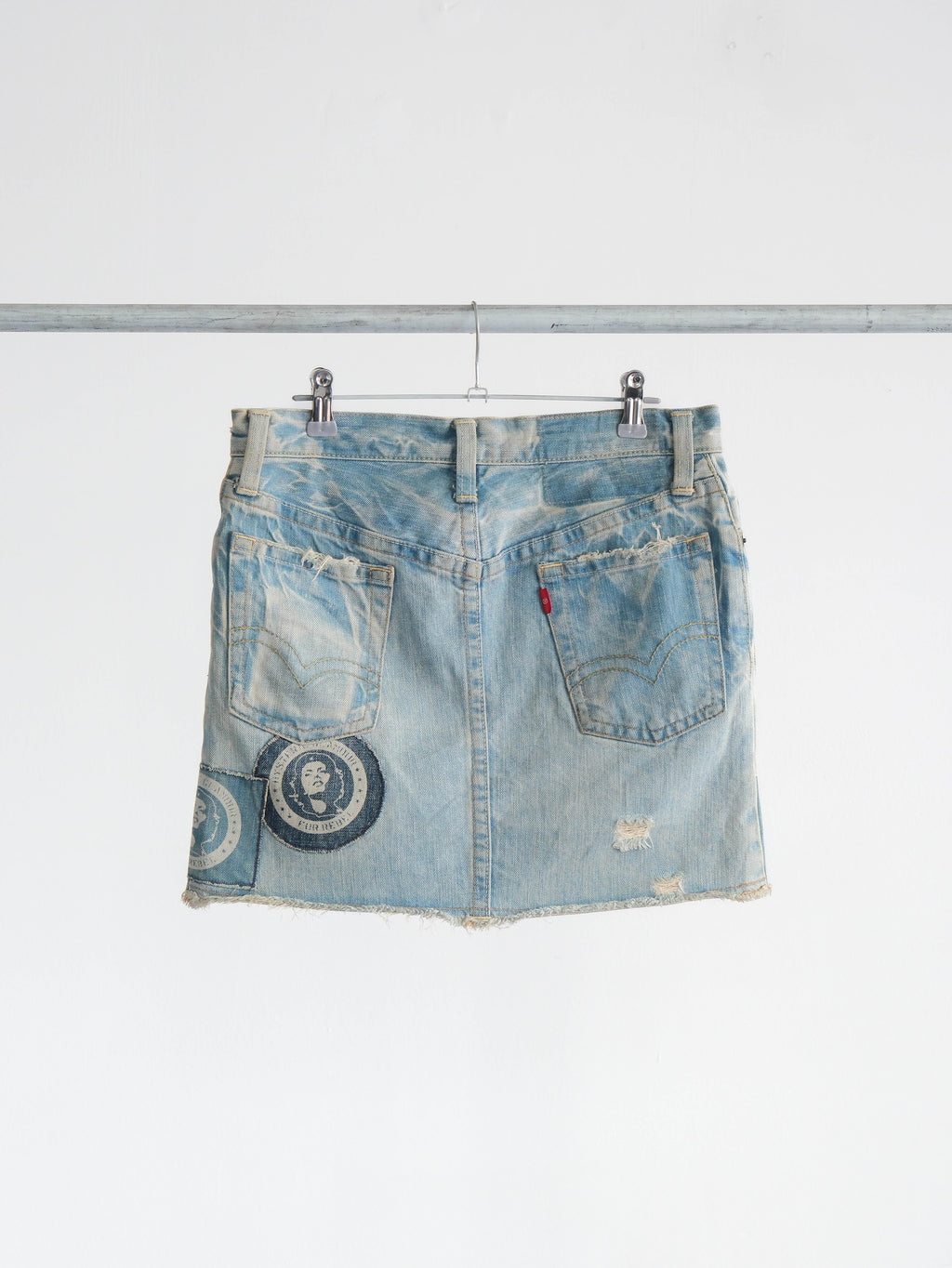 1990s HYSTERIC GLAMOUR PATCHWORK DENIM SKIRT