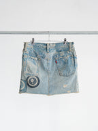 1990s HYSTERIC GLAMOUR PATCHWORK DENIM SKIRT