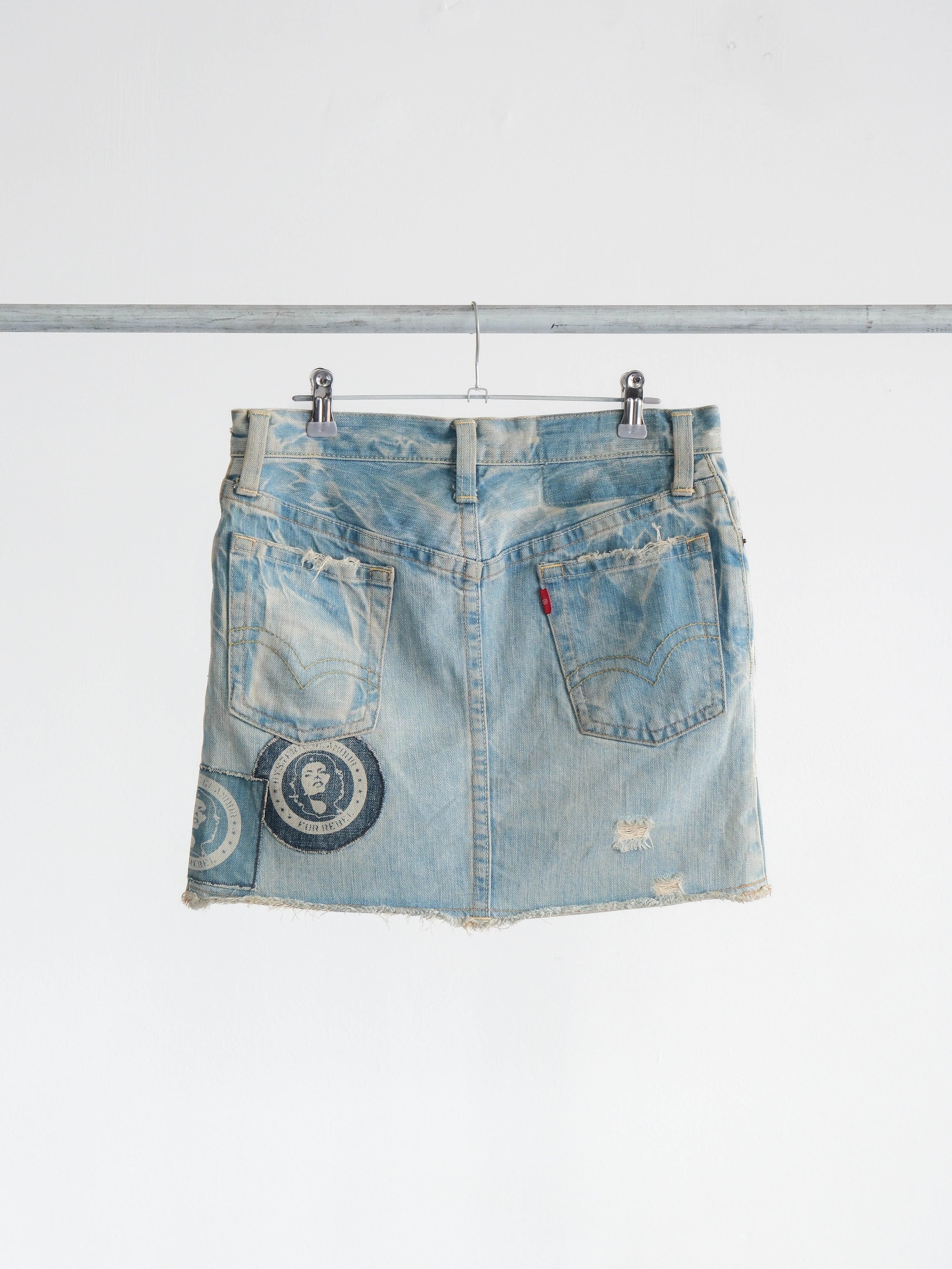 1990s HYSTERIC GLAMOUR PATCHWORK DENIM SKIRT