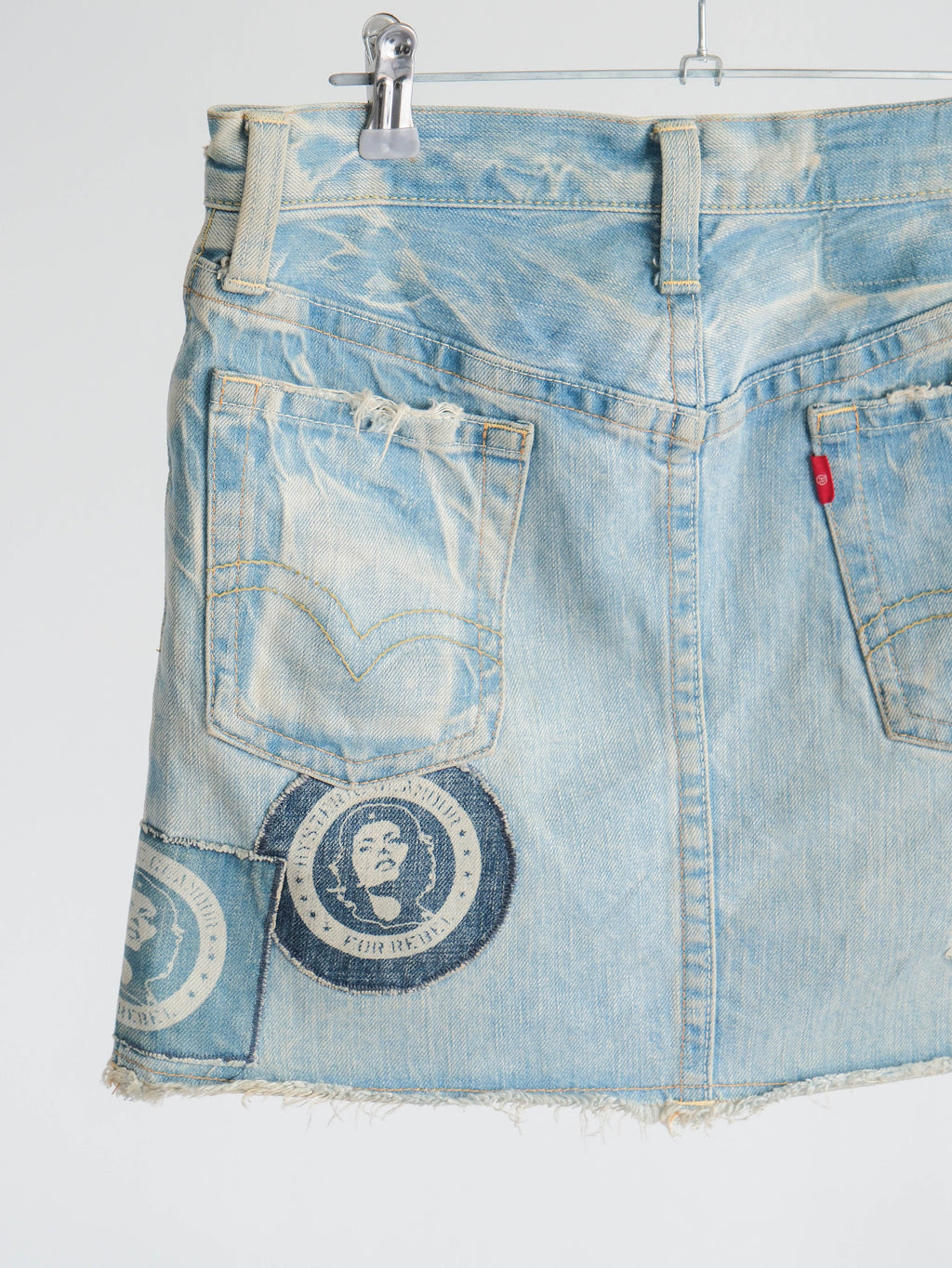 1990s HYSTERIC GLAMOUR PATCHWORK DENIM SKIRT