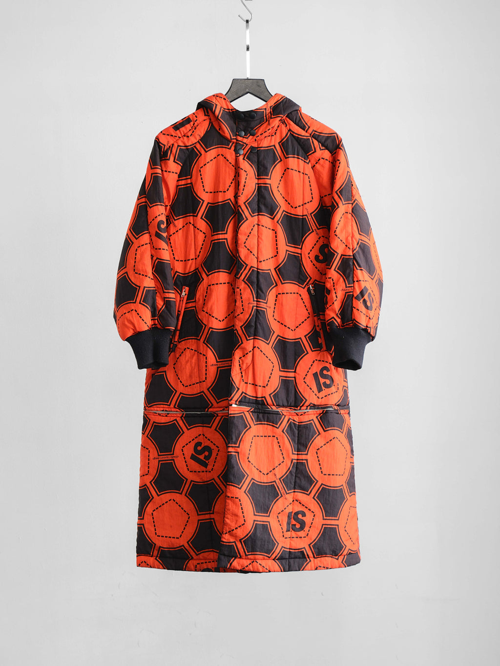 1990s ISSEY MIYAKE GEOMETRIC ORANGE SPORT REVERSIBLE  COAT