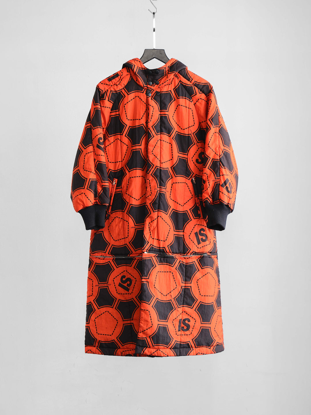1990s ISSEY MIYAKE GEOMETRIC ORANGE SPORT REVERSIBLE  COAT