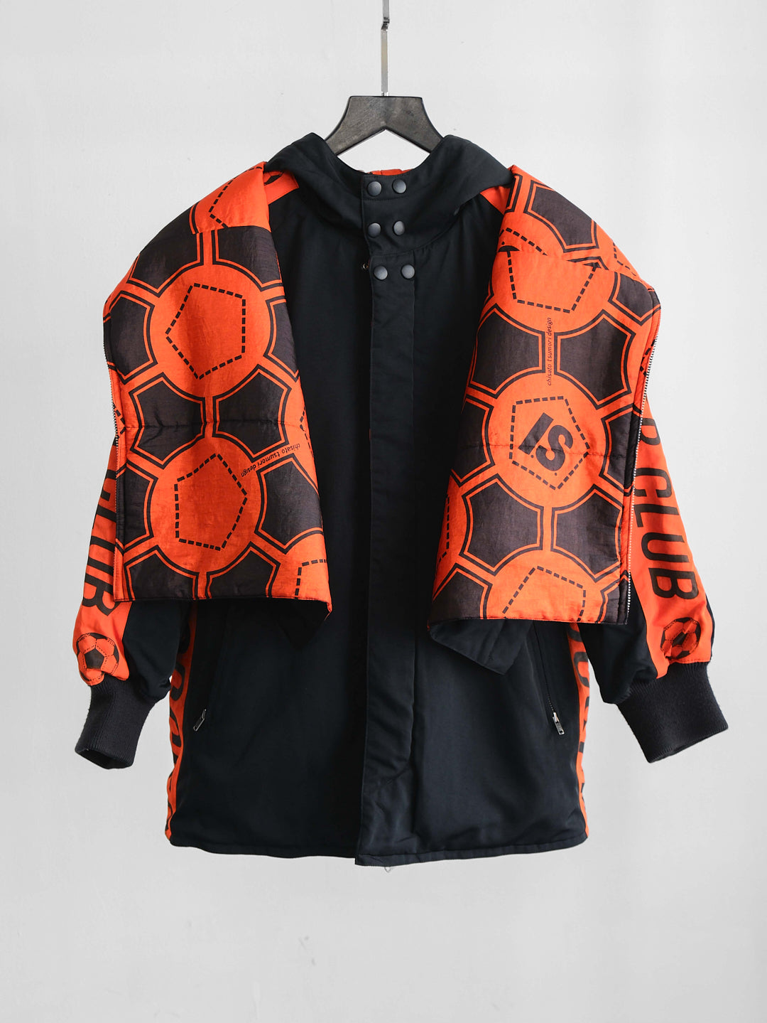 1990s ISSEY MIYAKE GEOMETRIC ORANGE SPORT REVERSIBLE  COAT