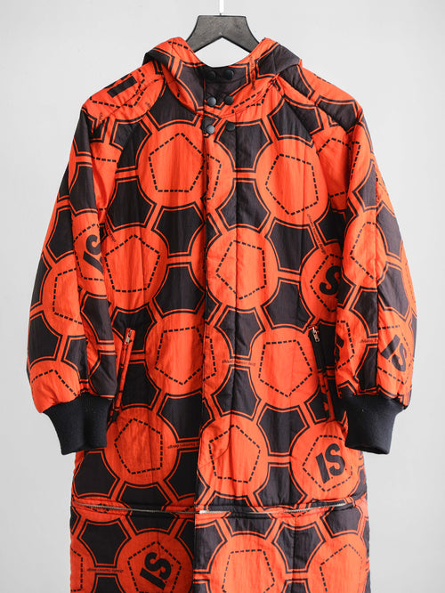 1990s ISSEY MIYAKE GEOMETRIC ORANGE SPORT REVERSIBLE  COAT