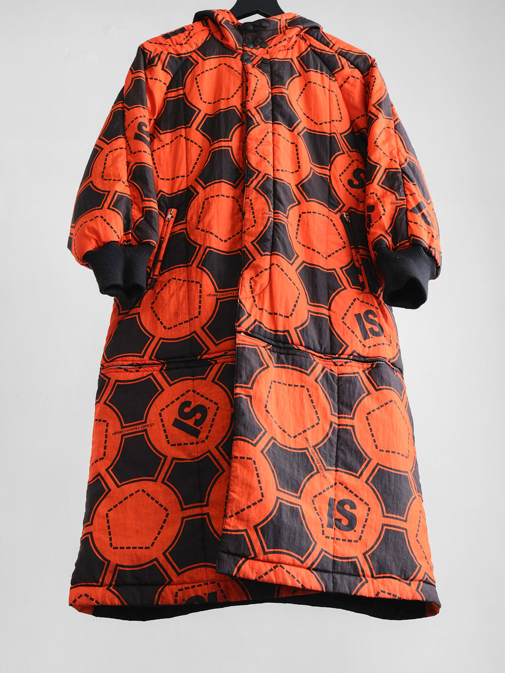 1990s ISSEY MIYAKE GEOMETRIC ORANGE SPORT REVERSIBLE  COAT