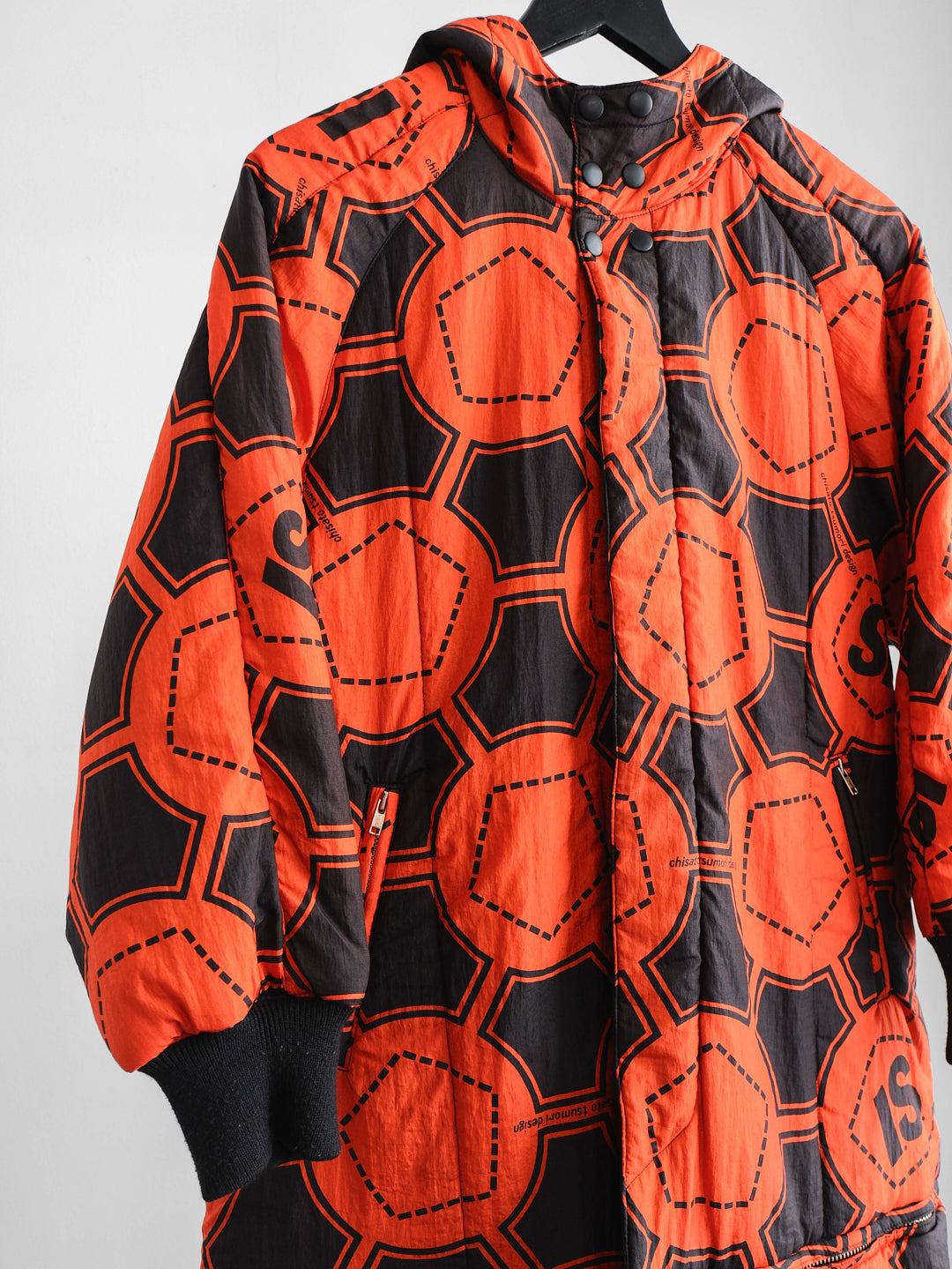 1990s ISSEY MIYAKE GEOMETRIC ORANGE SPORT REVERSIBLE  COAT