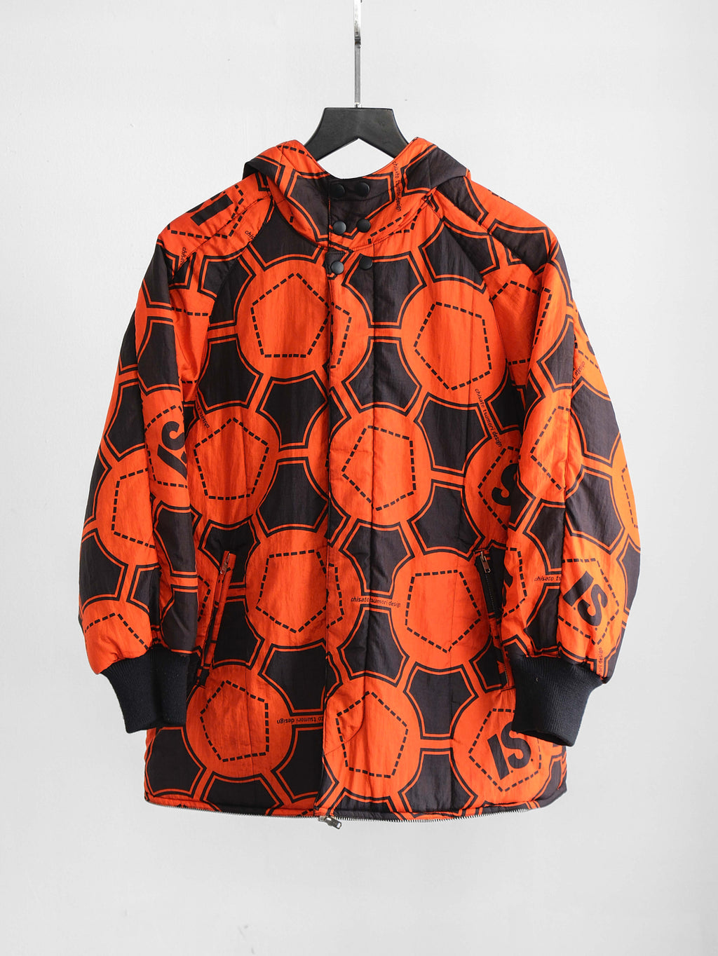 1990s ISSEY MIYAKE GEOMETRIC ORANGE SPORT REVERSIBLE  COAT